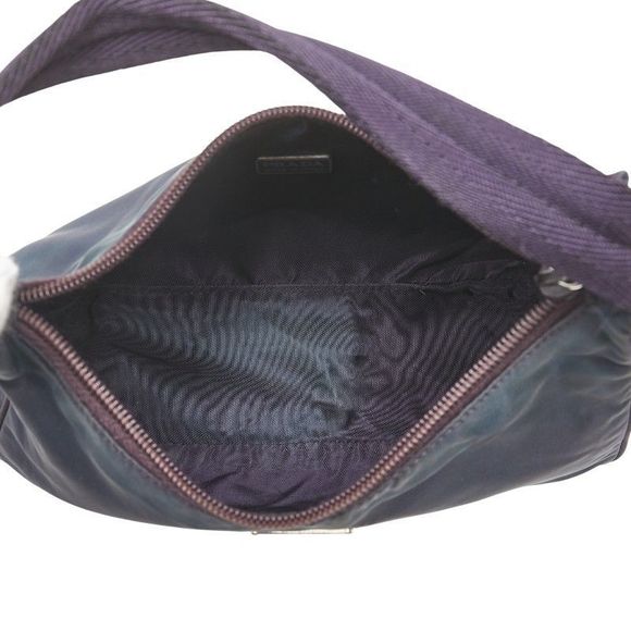 Prada Triangle Logo Plate Navy Nylon Women's Prada - Picture 8 of 10